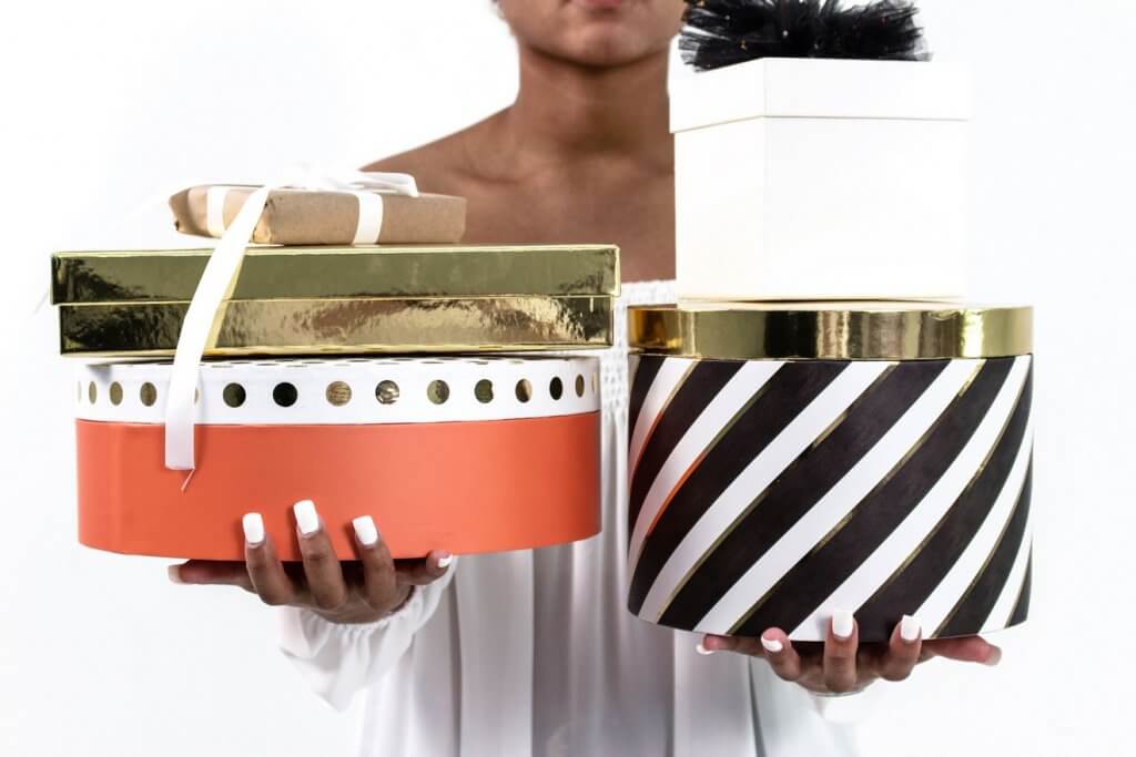 woman holding gifts