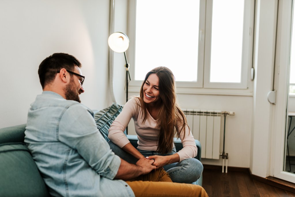 couple smiling at each other