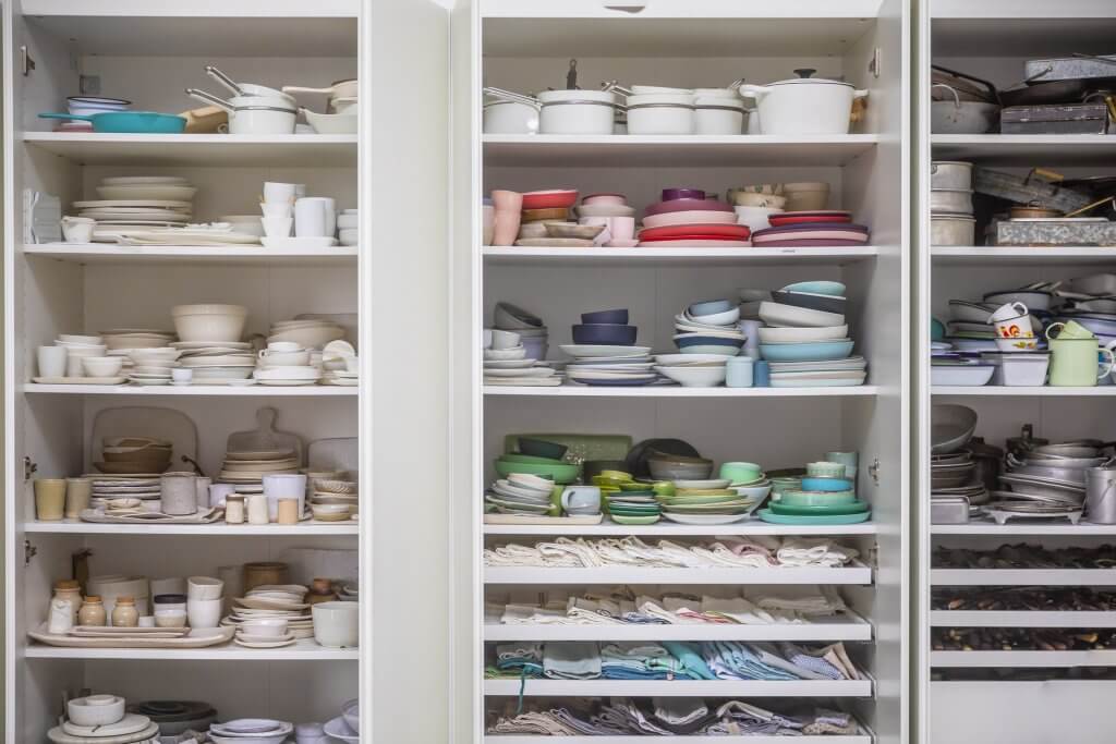 cabinets full of dishes