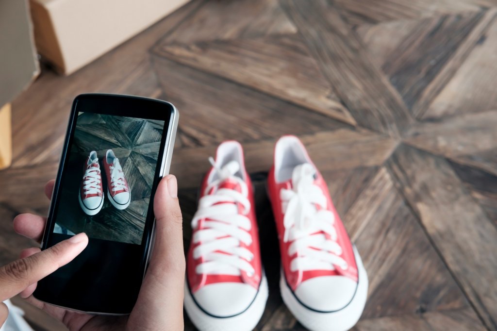 taking a picture of shoes