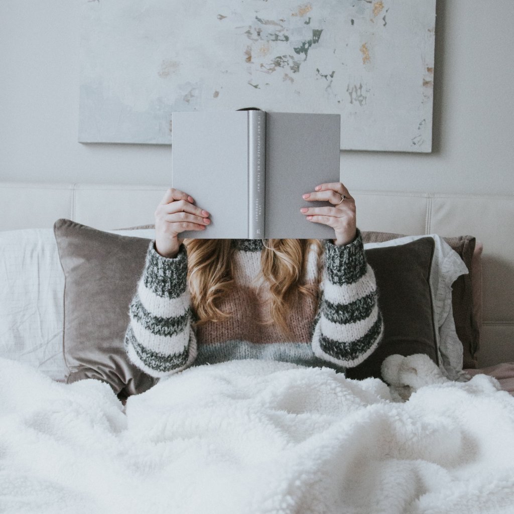 reading a book in bed