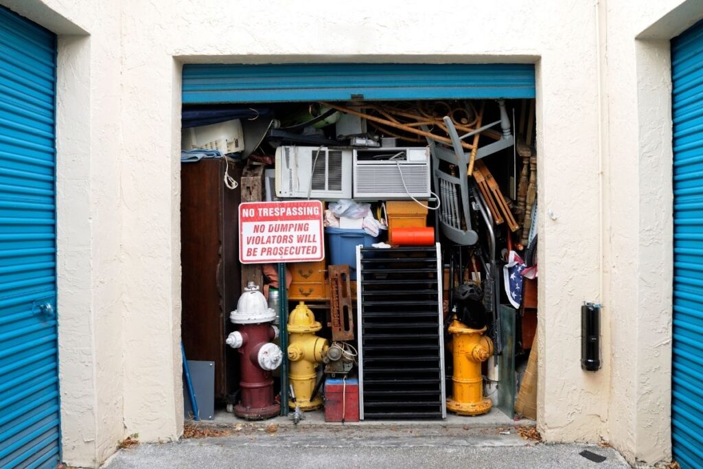 how to clean out a storage unit