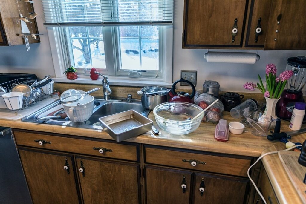 cluttered kitchen