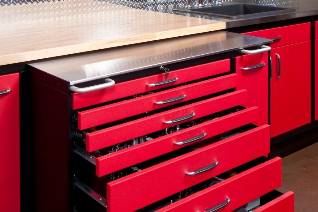 drawers of tools