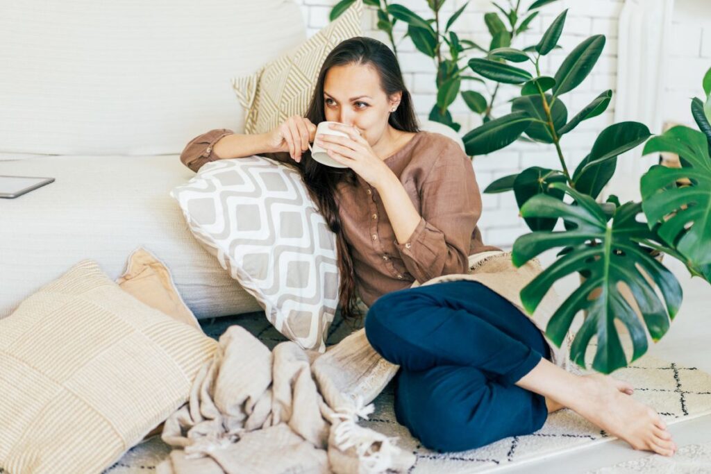 woman relaxing at home