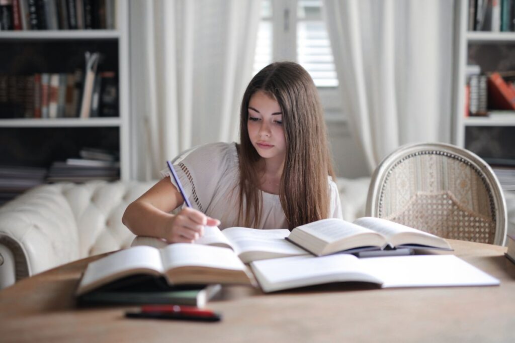 student studying