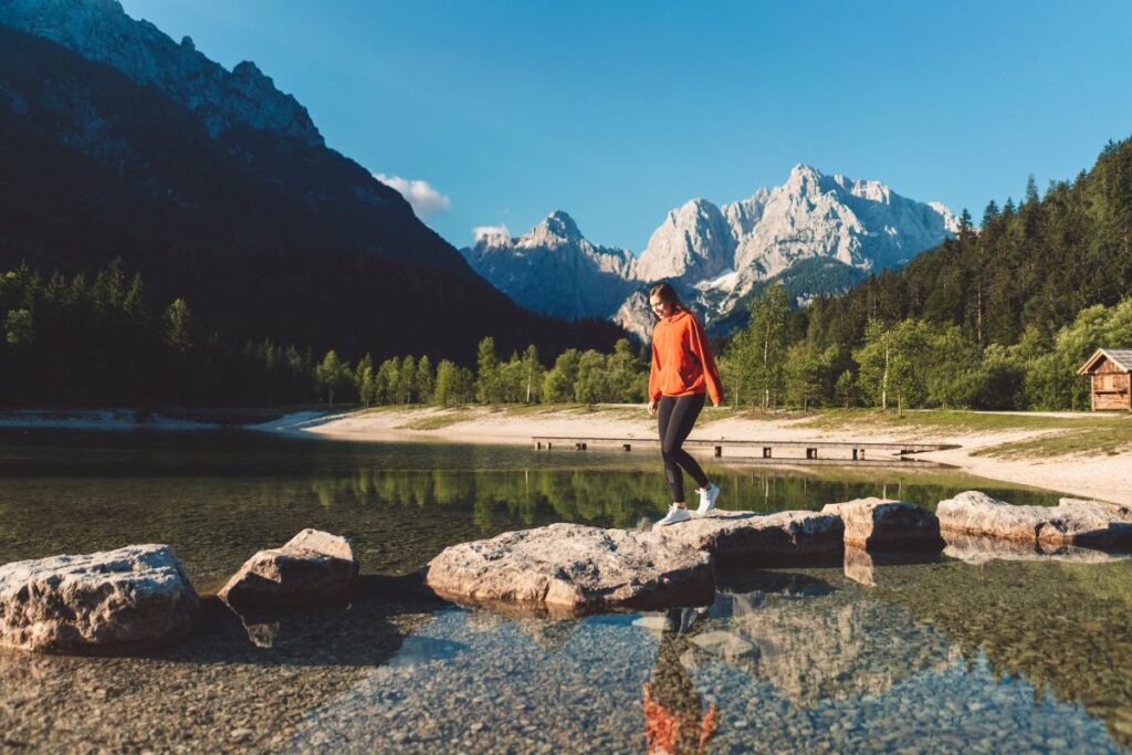 woman walking in nature