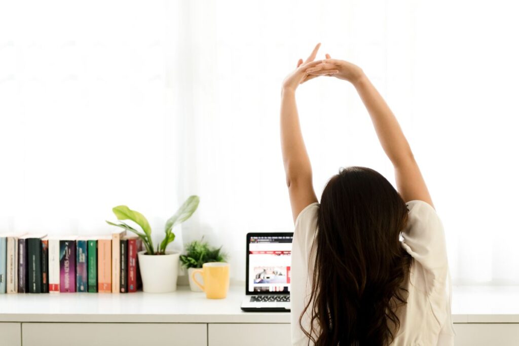 woman stretching