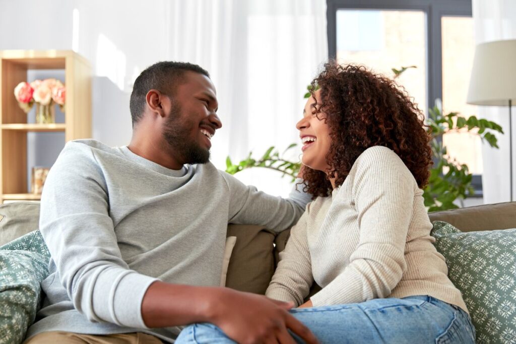 couple relaxing on the couch