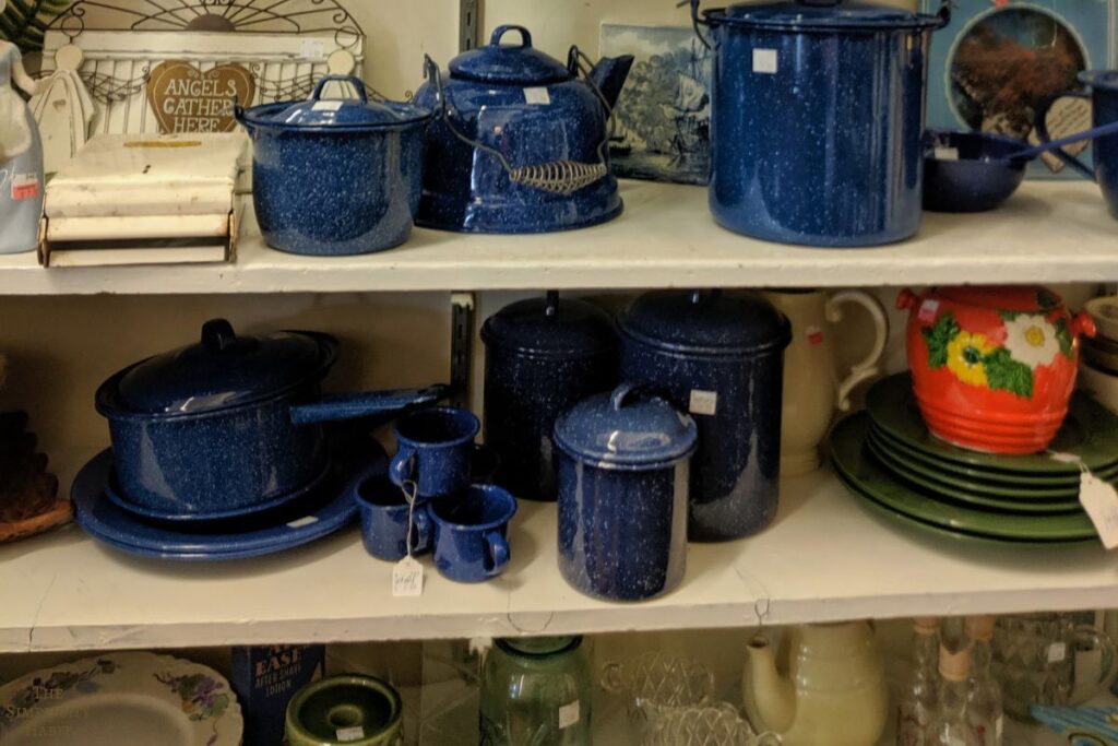 New Blue Speckled Cookware - household items - by owner - housewares sale -  craigslist