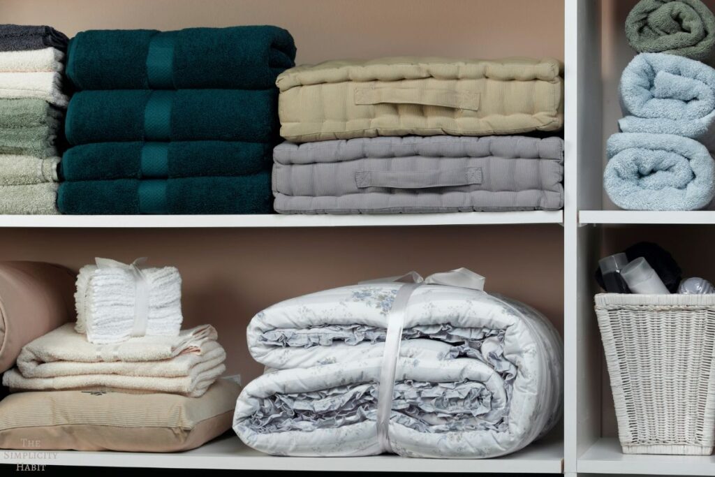 organized linen closet