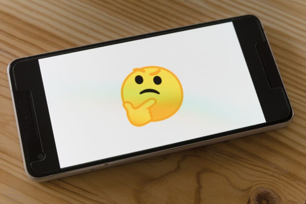 phone with emoji