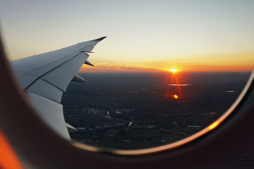 view out airplane window