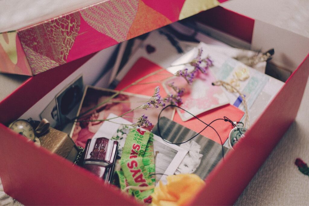 box of sentimental items