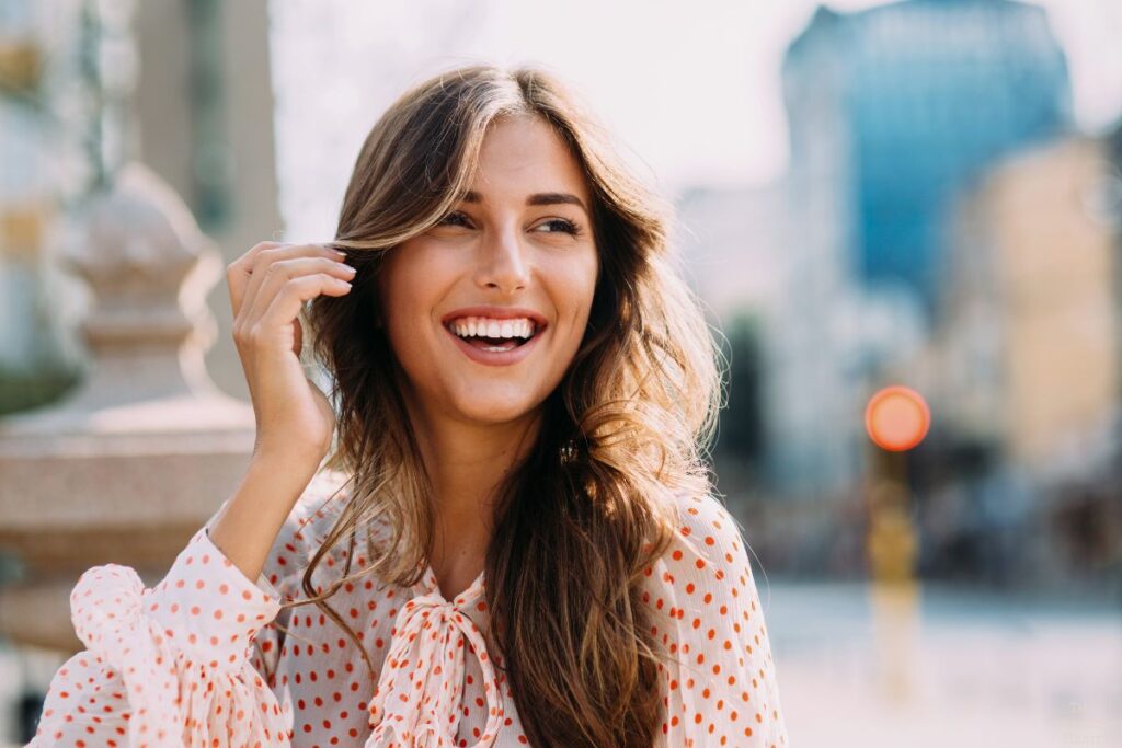 woman smiling