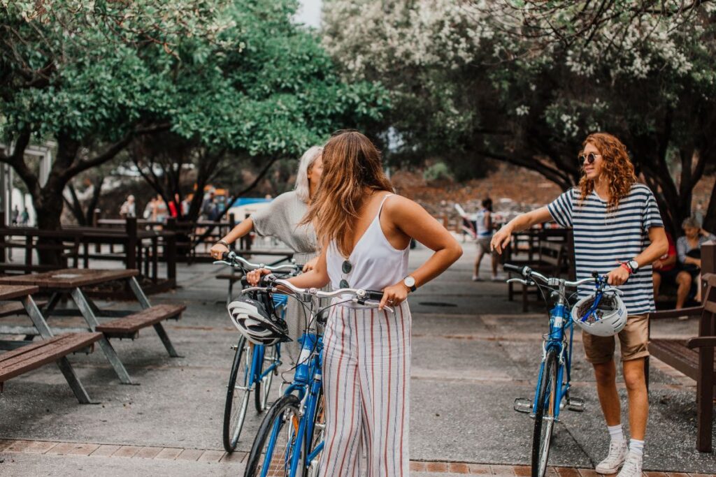 friends enjoying a bike ride