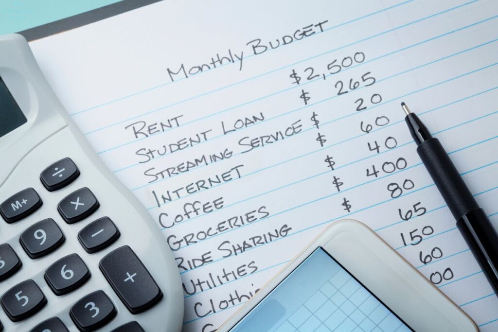 example of a monthly budget