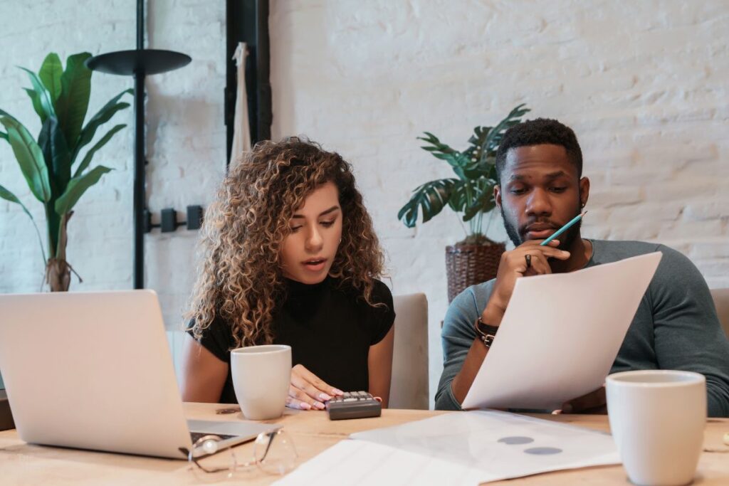 couple looking over their finances