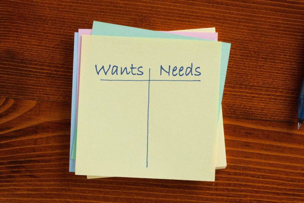 wants vs needs