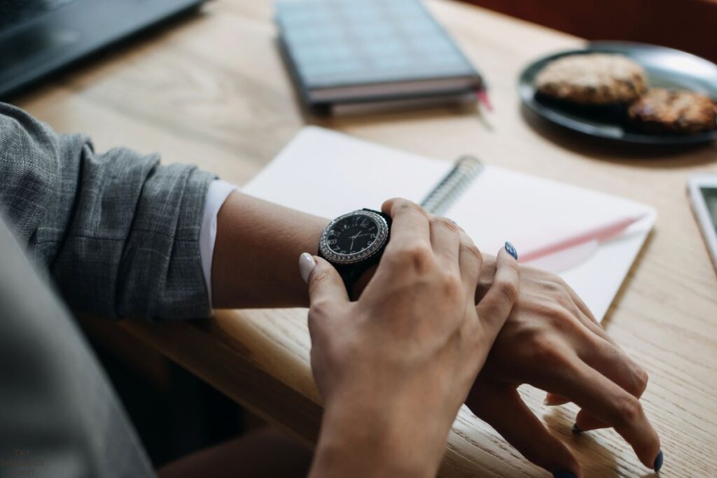 looking at a watch
