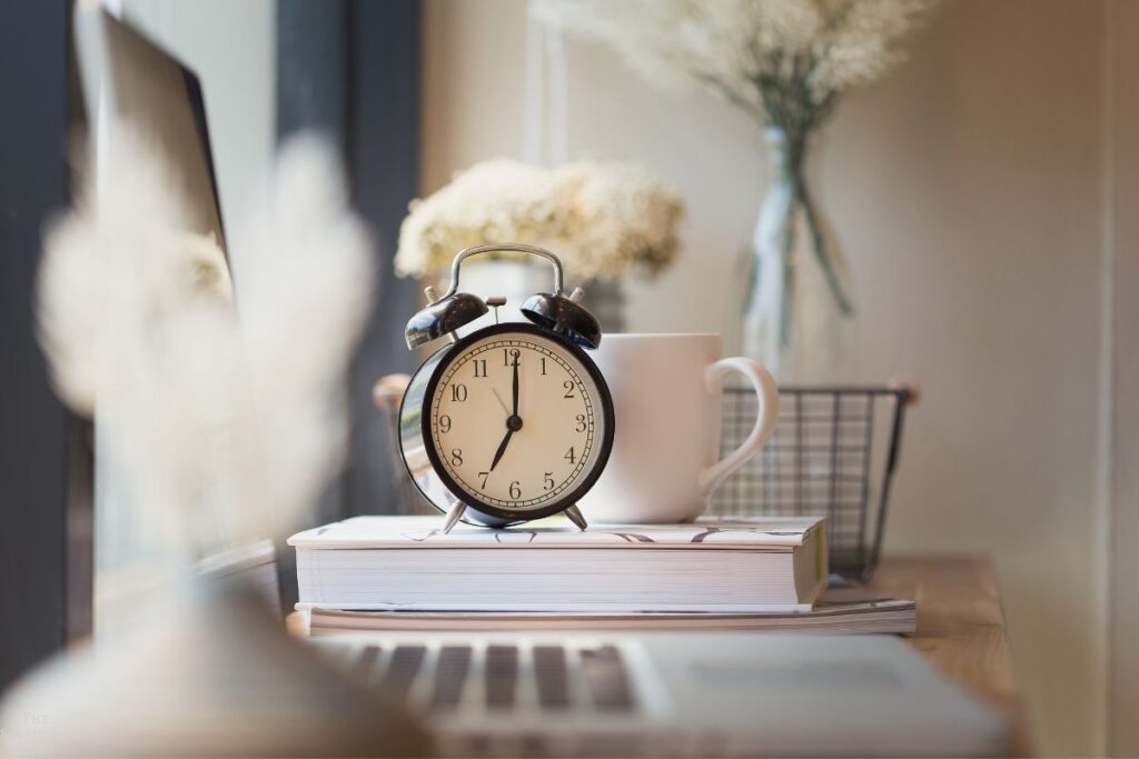 clock on a desk