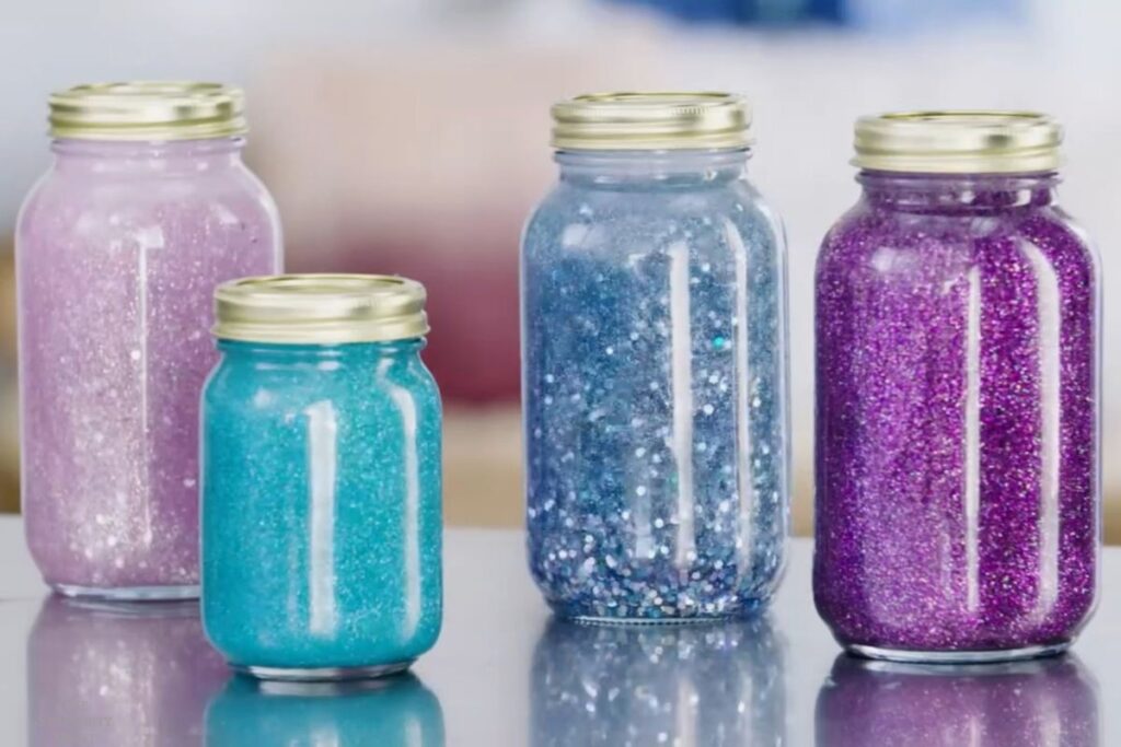 jars filled with glitter