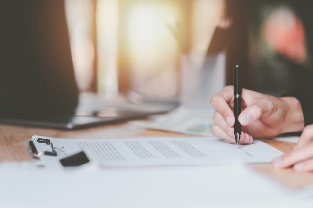 person signing legal documents